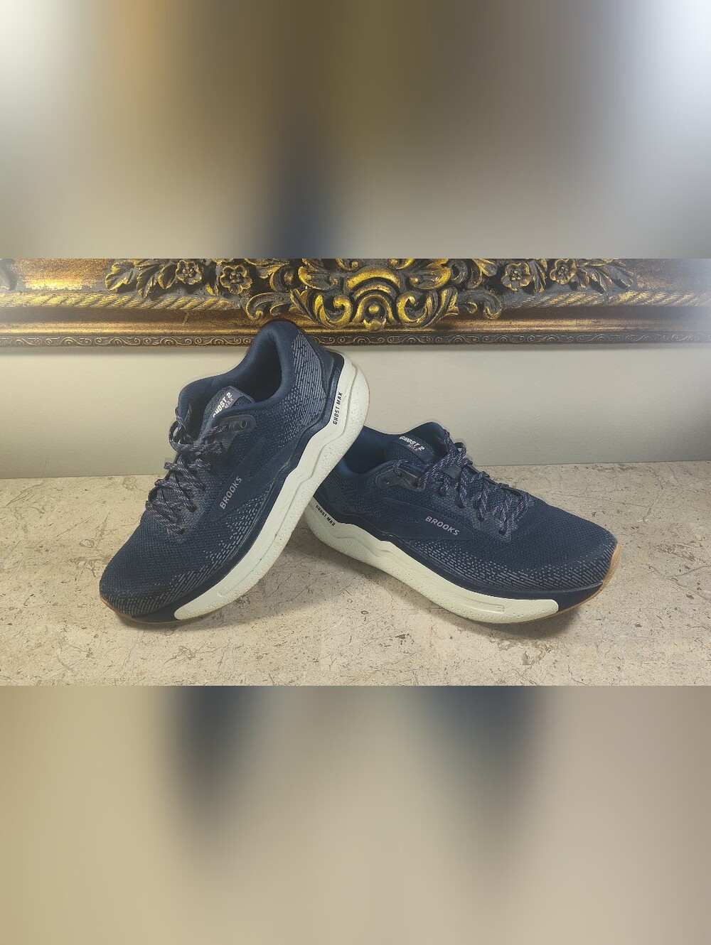 Brooks Ghost Max 2 Navy and White Running Shoes